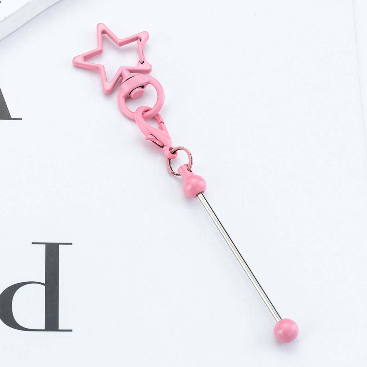 Beadable Metal Keychains Star-shaped