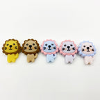 Silicone Focal Beads Lion Pastel Mane Animal Faces 20pcs 2