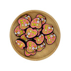 LOVE Heart Silicone Focal Beads Floral Design 20pcs 2