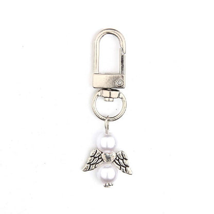 Mini Alloy Baby Love Keychain with Pastel Pearl Beads 7