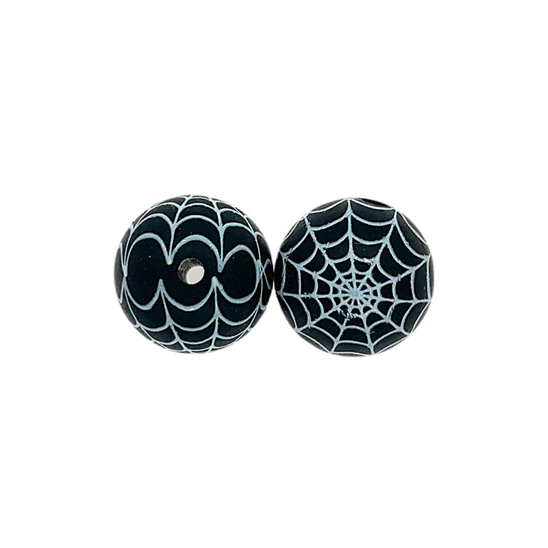 50pcs 15mm Halloween Printed Silicone Beads 28#