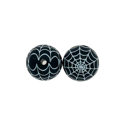 50pcs 15mm Halloween Printed Silicone Beads 28#