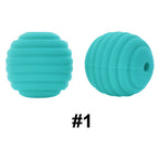 50pcs 15mm Honeycomb Thread Silicone Beads Wholesale 1