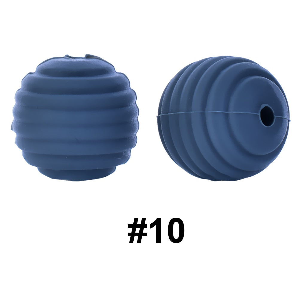 50pcs 15mm Honeycomb Thread Silicone Beads Wholesale 10