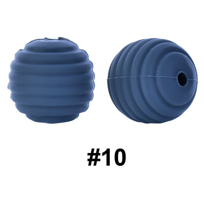 50pcs 15mm Honeycomb Thread Silicone Beads Wholesale 10