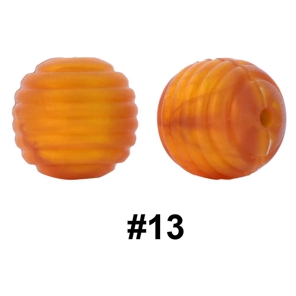 50pcs 15mm Honeycomb Thread Silicone Beads Wholesale 13