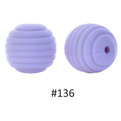 50pcs 15mm Honeycomb Thread Silicone Beads Wholesale 136
