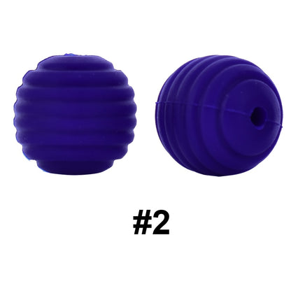 50pcs 15mm Honeycomb Thread Silicone Beads Wholesale 2