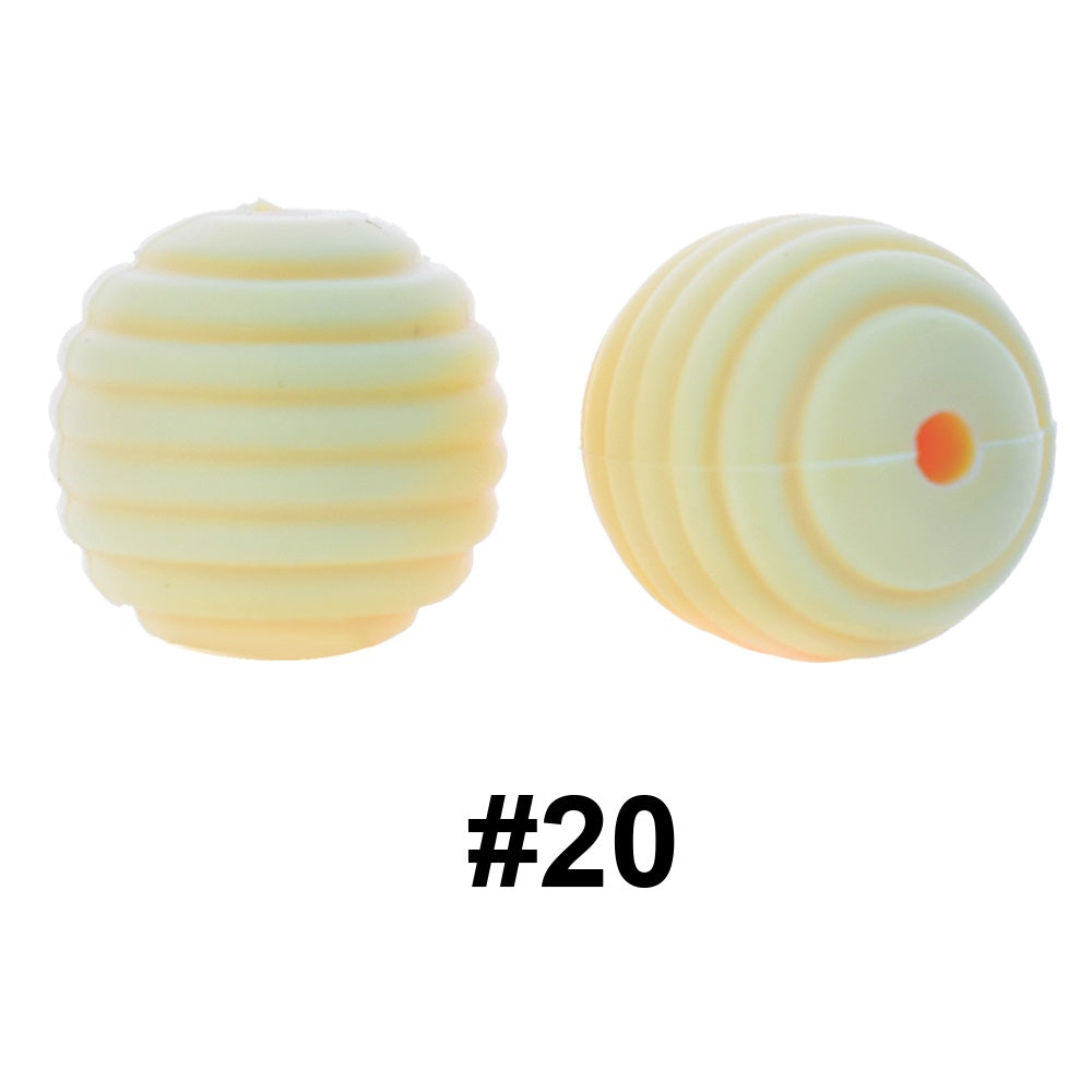 50pcs 15mm Honeycomb Thread Silicone Beads Wholesale 20