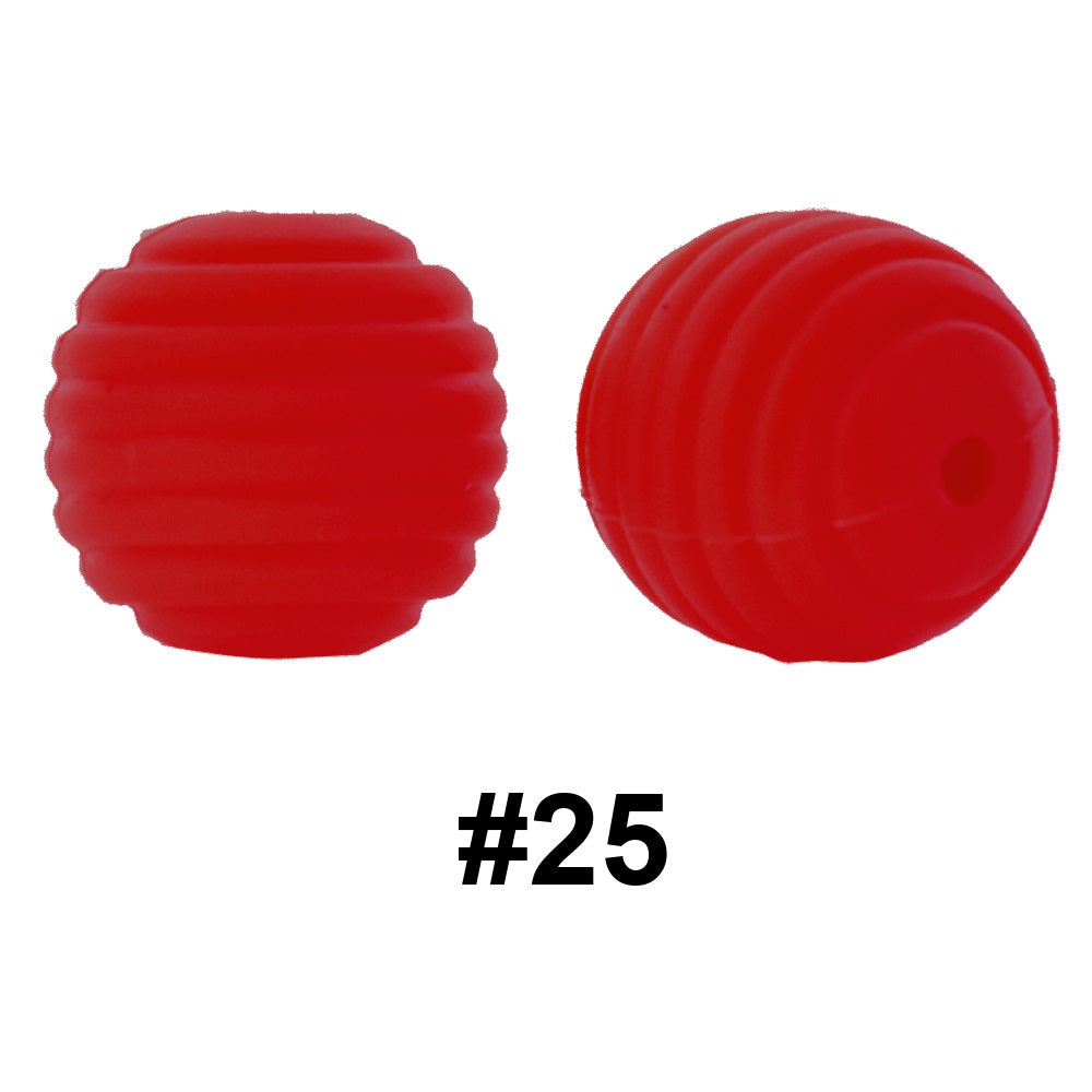 50pcs 15mm Honeycomb Thread Silicone Beads Wholesale 25
