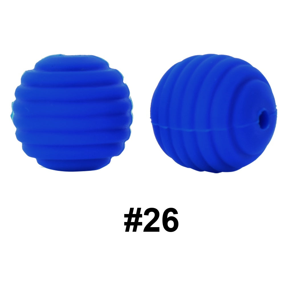 50pcs 15mm Honeycomb Thread Silicone Beads Wholesale 26