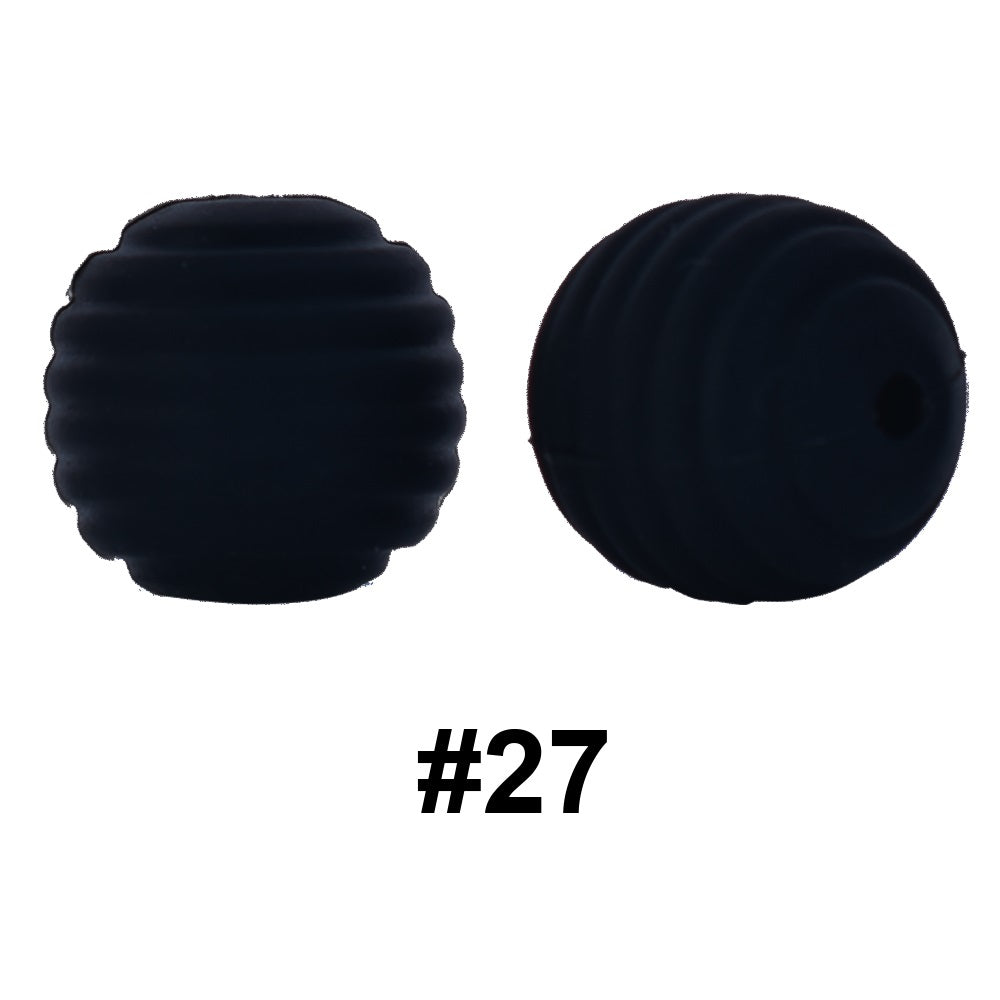 50pcs 15mm Honeycomb Thread Silicone Beads Wholesale 27