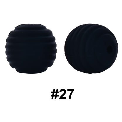 50pcs 15mm Honeycomb Thread Silicone Beads Wholesale 27