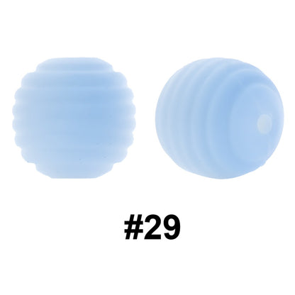 50pcs 15mm Honeycomb Thread Silicone Beads Wholesale 29