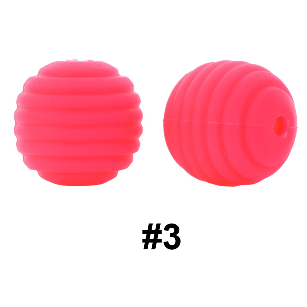 50pcs 15mm Honeycomb Thread Silicone Beads Wholesale 3