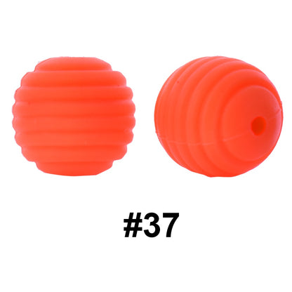 50pcs 15mm Honeycomb Thread Silicone Beads Wholesale 37