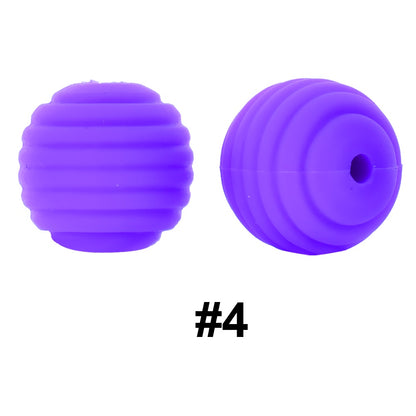50pcs 15mm Honeycomb Thread Silicone Beads Wholesale 4