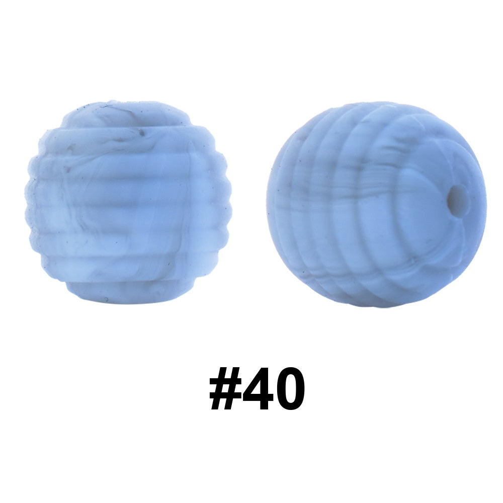 50pcs 15mm Honeycomb Thread Silicone Beads Wholesale 40