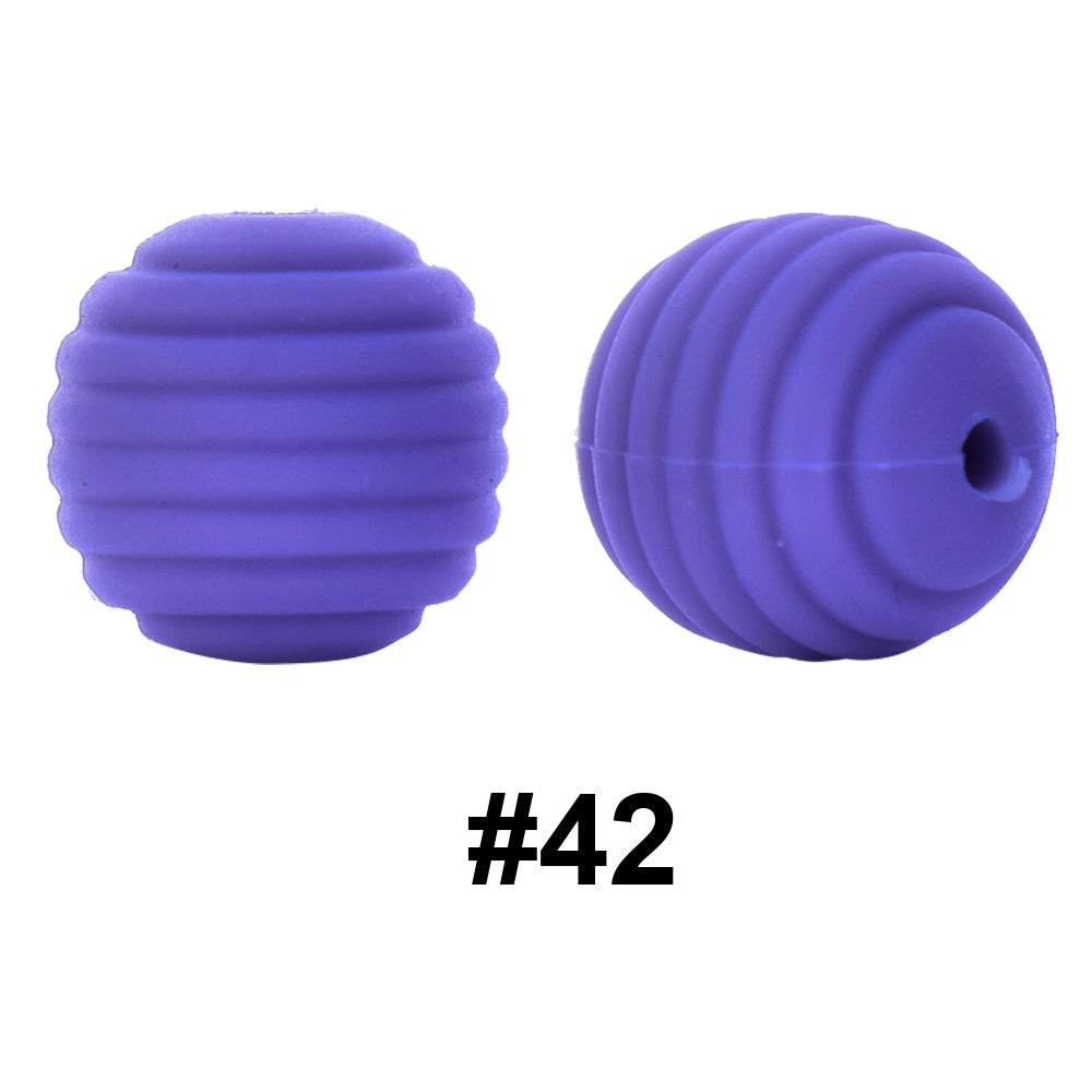 50pcs 15mm Honeycomb Thread Silicone Beads Wholesale 42