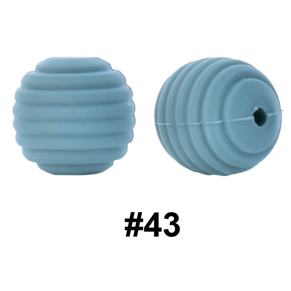 50pcs 15mm Honeycomb Thread Silicone Beads Wholesale 43