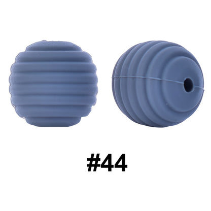 50pcs 15mm Honeycomb Thread Silicone Beads Wholesale 44