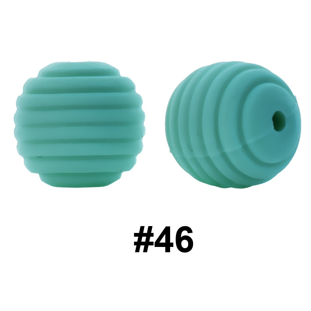50pcs 15mm Honeycomb Thread Silicone Beads Wholesale 46