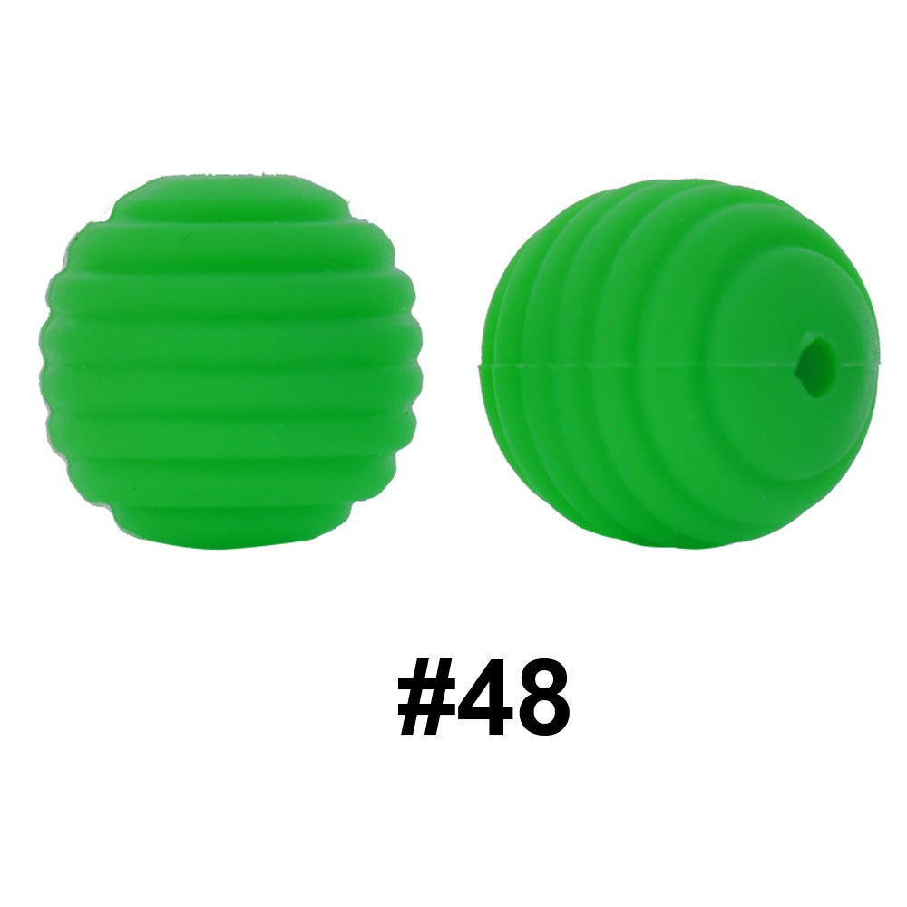 50pcs 15mm Honeycomb Thread Silicone Beads Wholesale 48