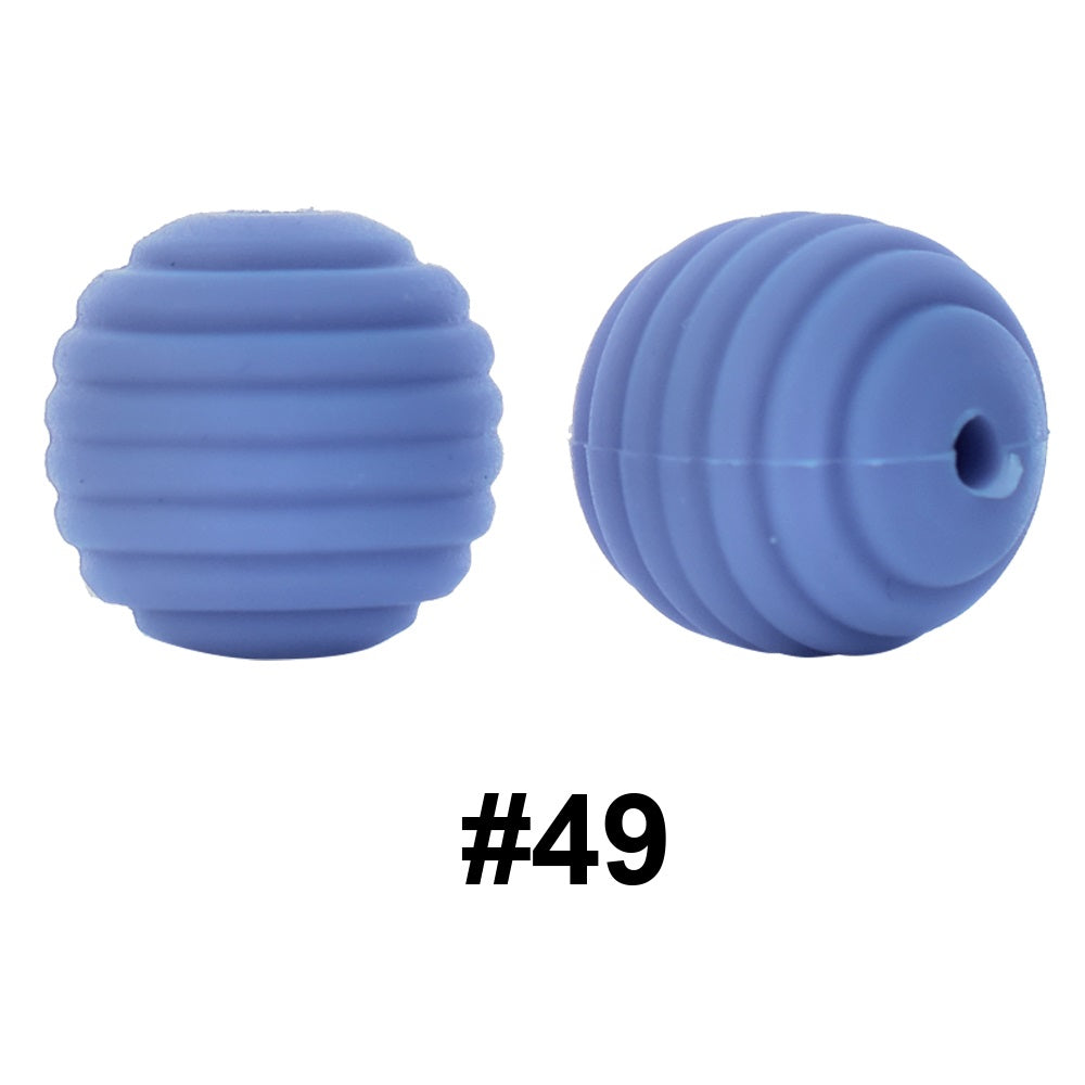 50pcs 15mm Honeycomb Thread Silicone Beads Wholesale 49