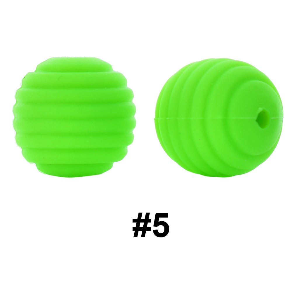 50pcs 15mm Honeycomb Thread Silicone Beads Wholesale 5