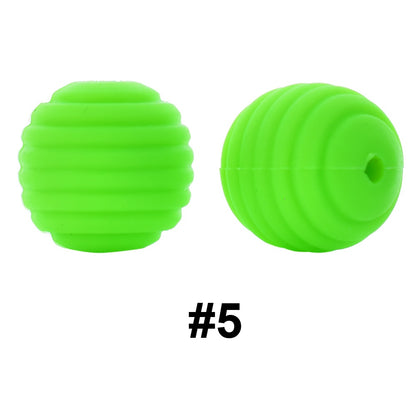 50pcs 15mm Honeycomb Thread Silicone Beads Wholesale 5