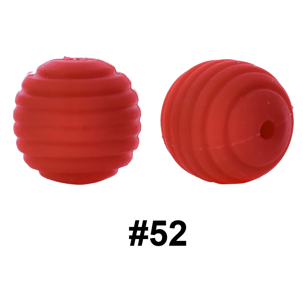 50pcs 15mm Honeycomb Thread Silicone Beads Wholesale 52