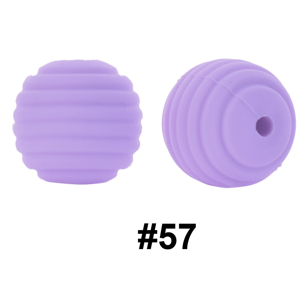 50pcs 15mm Honeycomb Thread Silicone Beads Wholesale 57