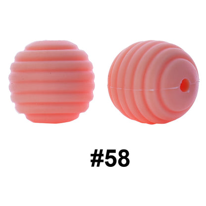 50pcs 15mm Honeycomb Thread Silicone Beads Wholesale 58