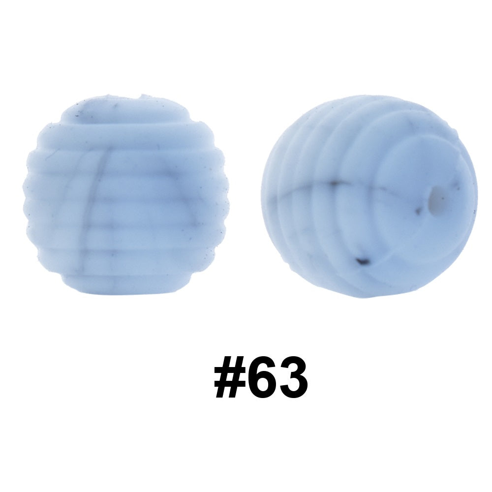 50pcs 15mm Honeycomb Thread Silicone Beads Wholesale 63