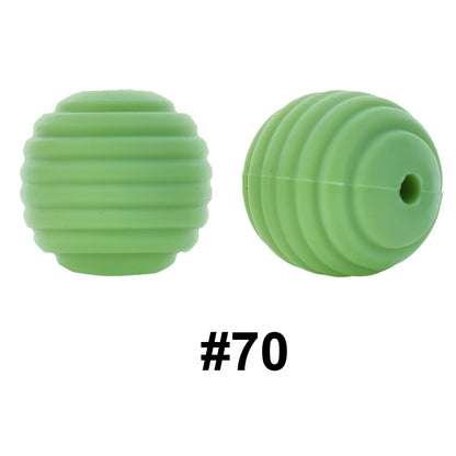 50pcs 15mm Honeycomb Thread Silicone Beads Wholesale 70