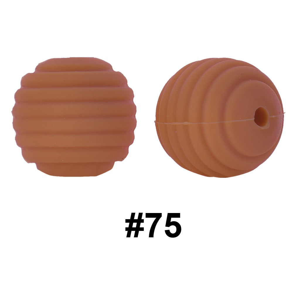 50pcs 15mm Honeycomb Thread Silicone Beads Wholesale 75