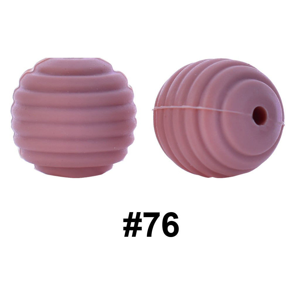 50pcs 15mm Honeycomb Thread Silicone Beads Wholesale 76