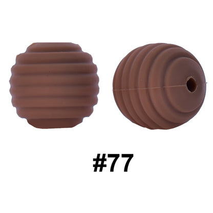 50pcs 15mm Honeycomb Thread Silicone Beads Wholesale 77
