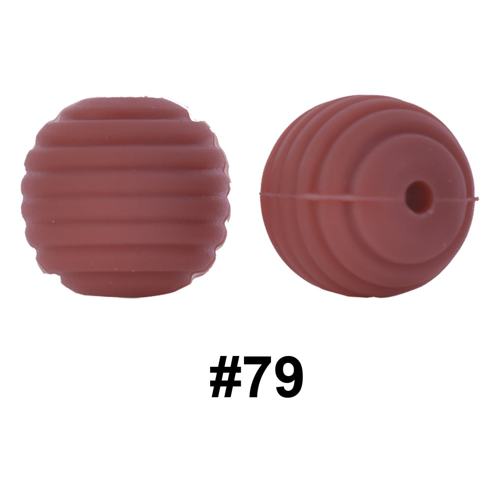 50pcs 15mm Honeycomb Thread Silicone Beads Wholesale 79
