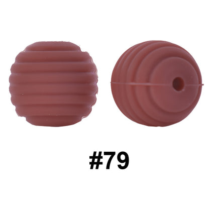 50pcs 15mm Honeycomb Thread Silicone Beads Wholesale 79
