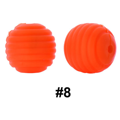 50pcs 15mm Honeycomb Thread Silicone Beads Wholesale 8