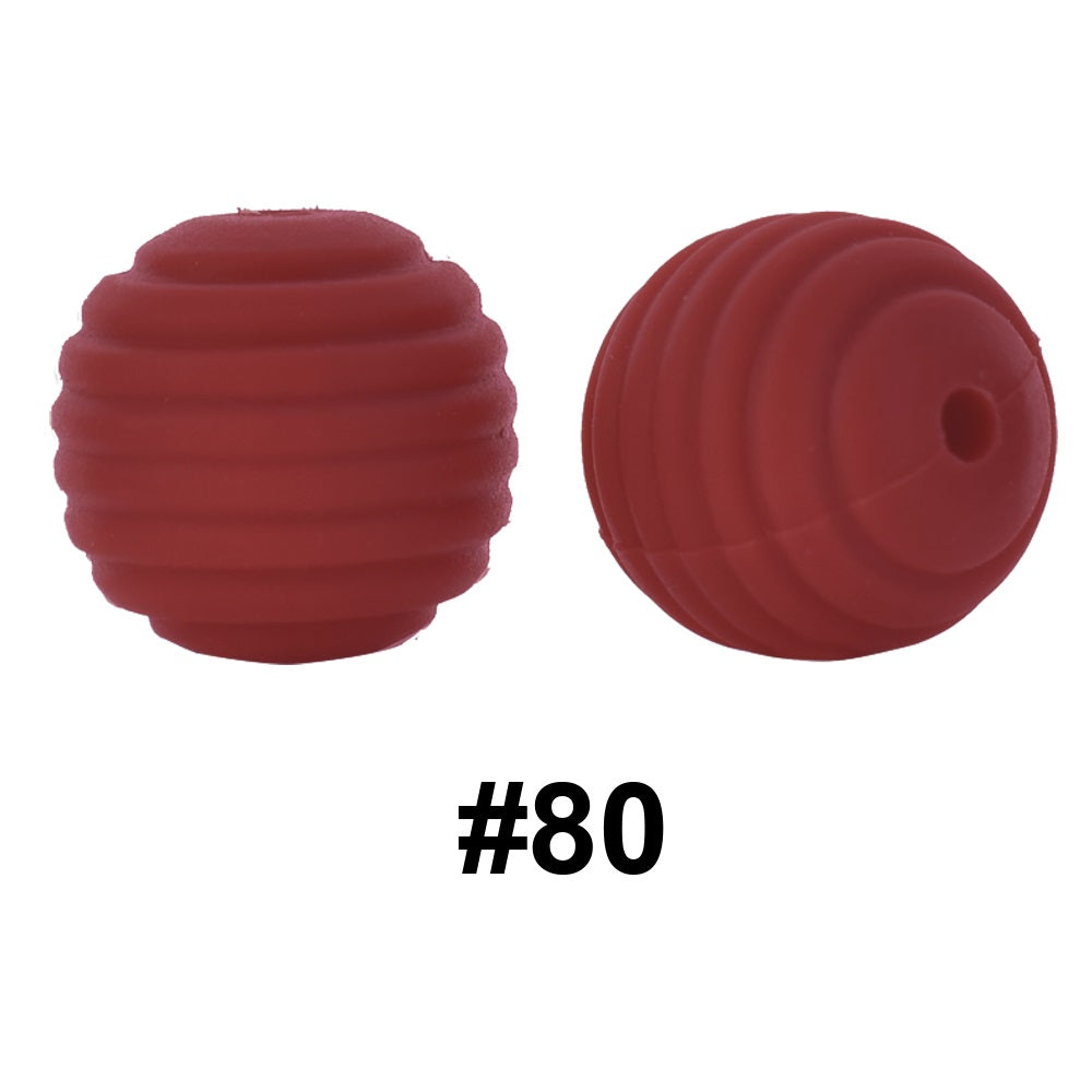 50pcs 15mm Honeycomb Thread Silicone Beads Wholesale 80