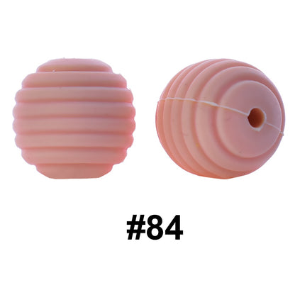 50pcs 15mm Honeycomb Thread Silicone Beads Wholesale 84