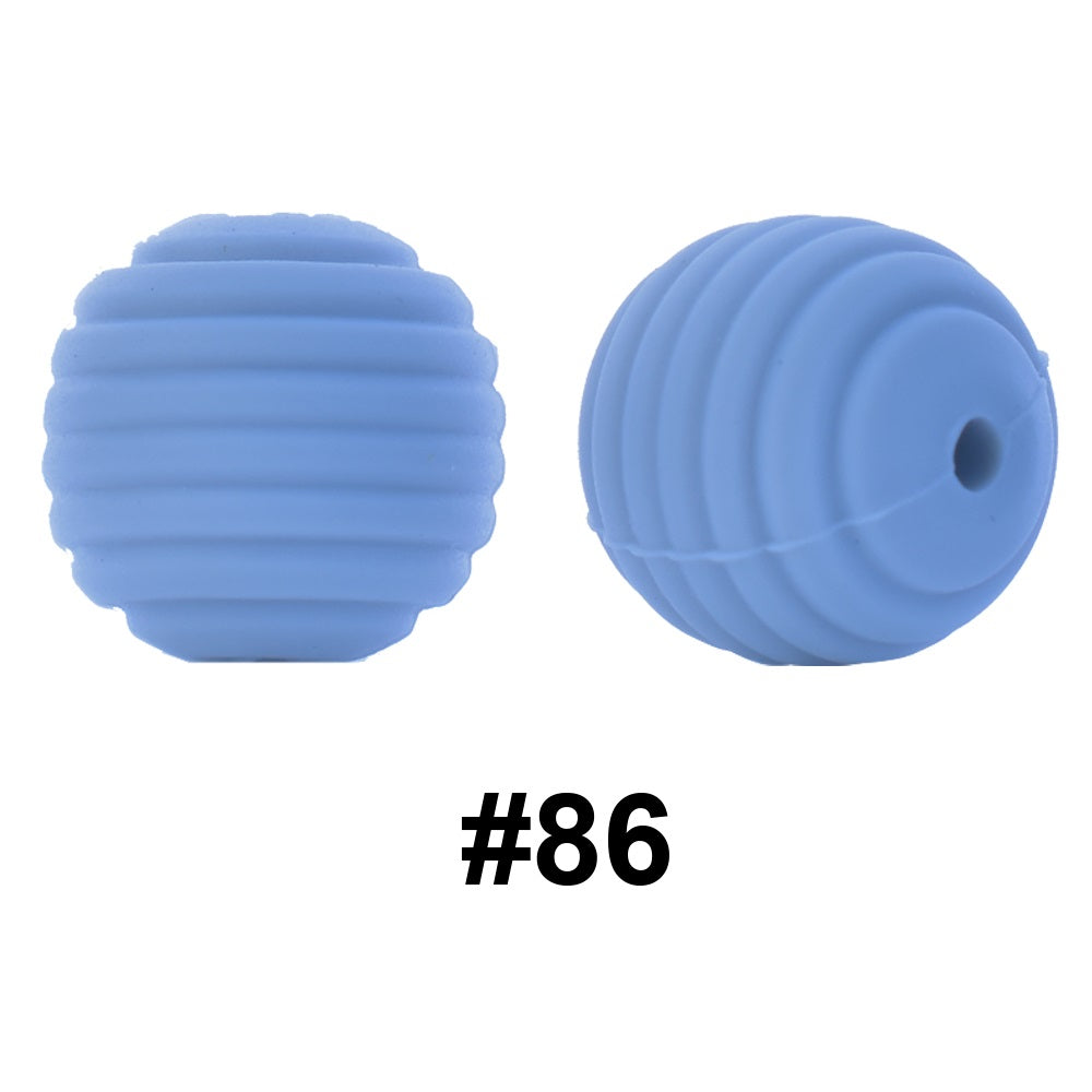 50pcs 15mm Honeycomb Thread Silicone Beads Wholesale 86