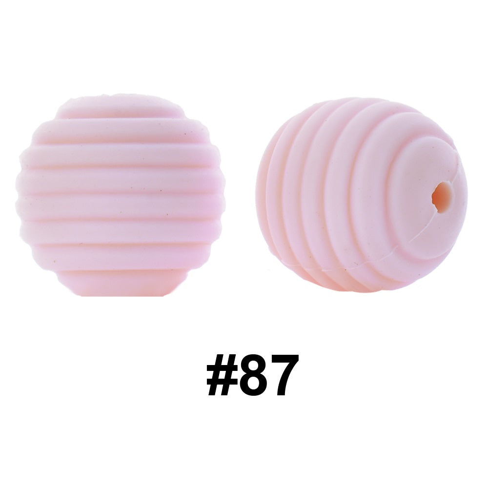 50pcs 15mm Honeycomb Thread Silicone Beads Wholesale 87