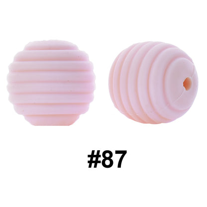 50pcs 15mm Honeycomb Thread Silicone Beads Wholesale 87