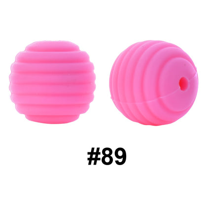 50pcs 15mm Honeycomb Thread Silicone Beads Wholesale 89