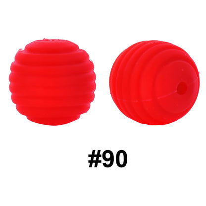 50pcs 15mm Honeycomb Thread Silicone Beads Wholesale 90