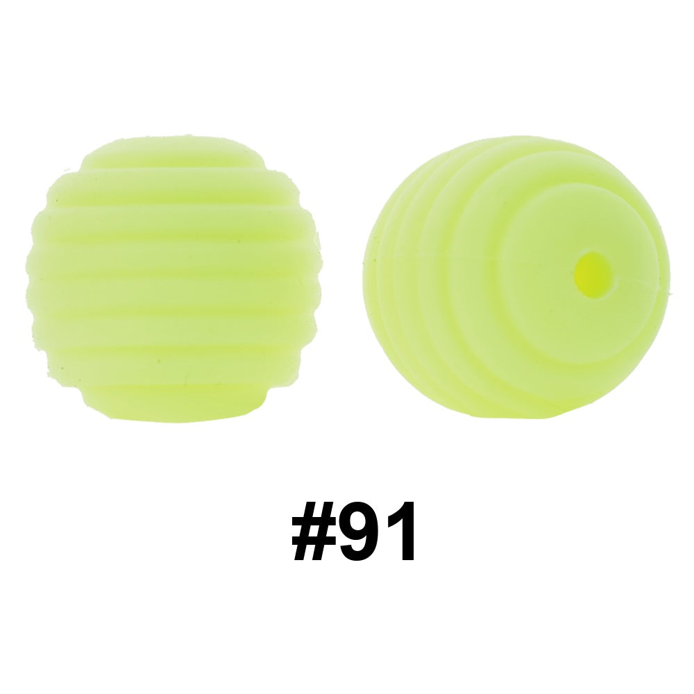 50pcs 15mm Honeycomb Thread Silicone Beads Wholesale 91