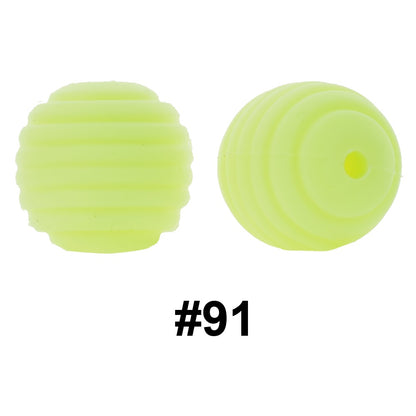 50pcs 15mm Honeycomb Thread Silicone Beads Wholesale 91